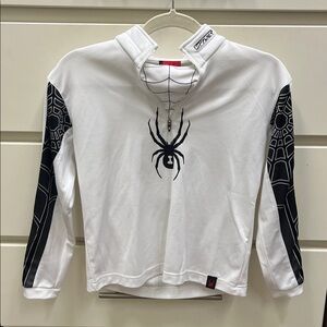 Spyder Kids' White Pullover with Black Accents